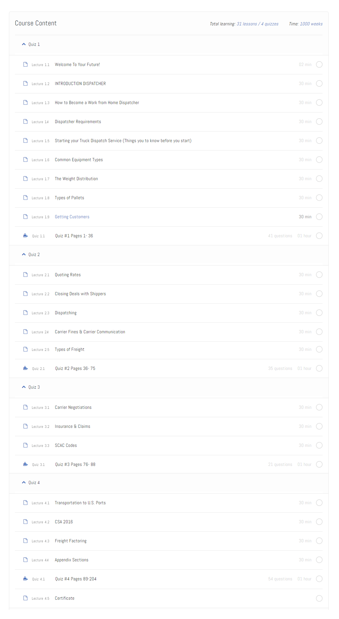 Contents screen Contents screen