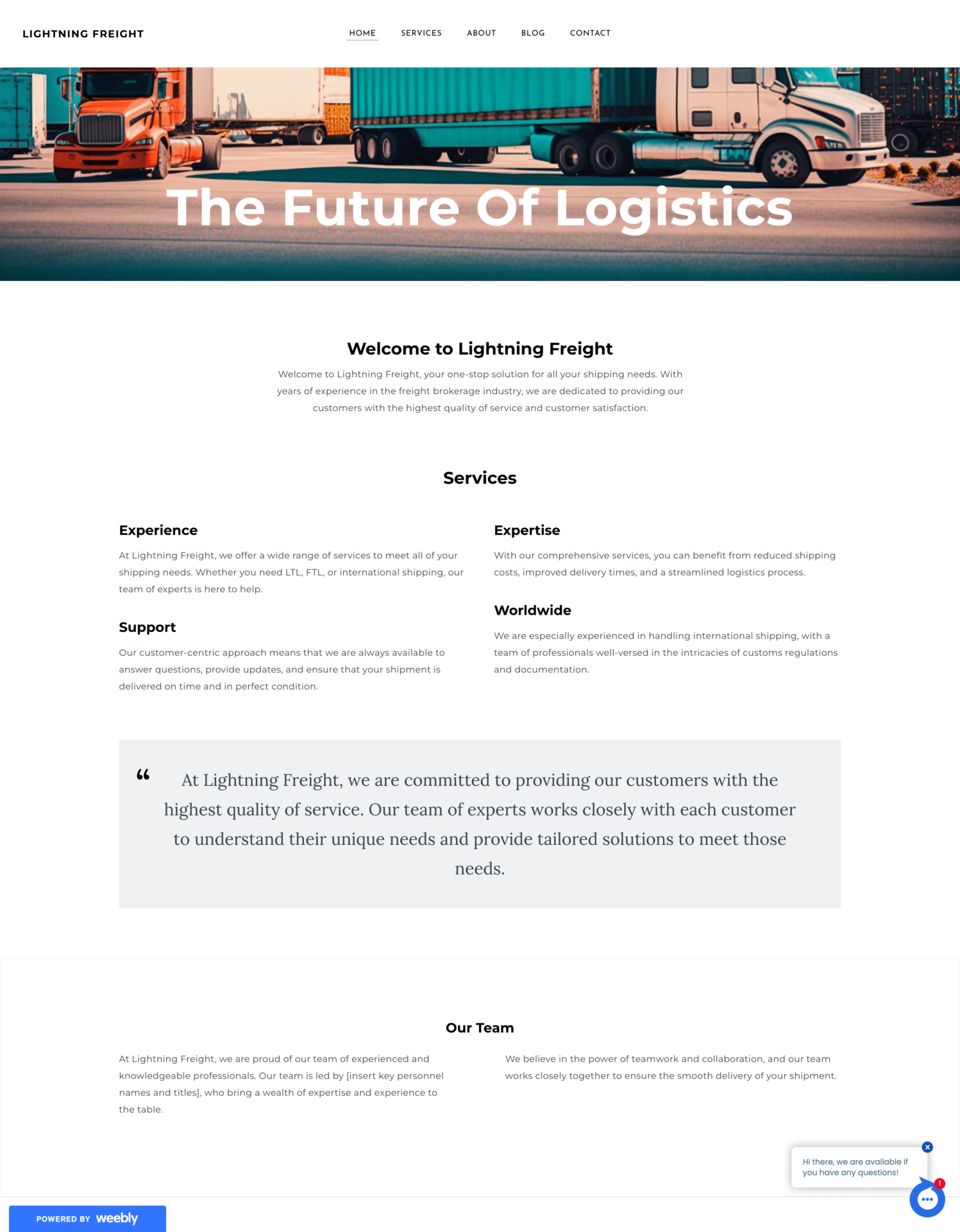 LIGHTNING FREIGHT Home